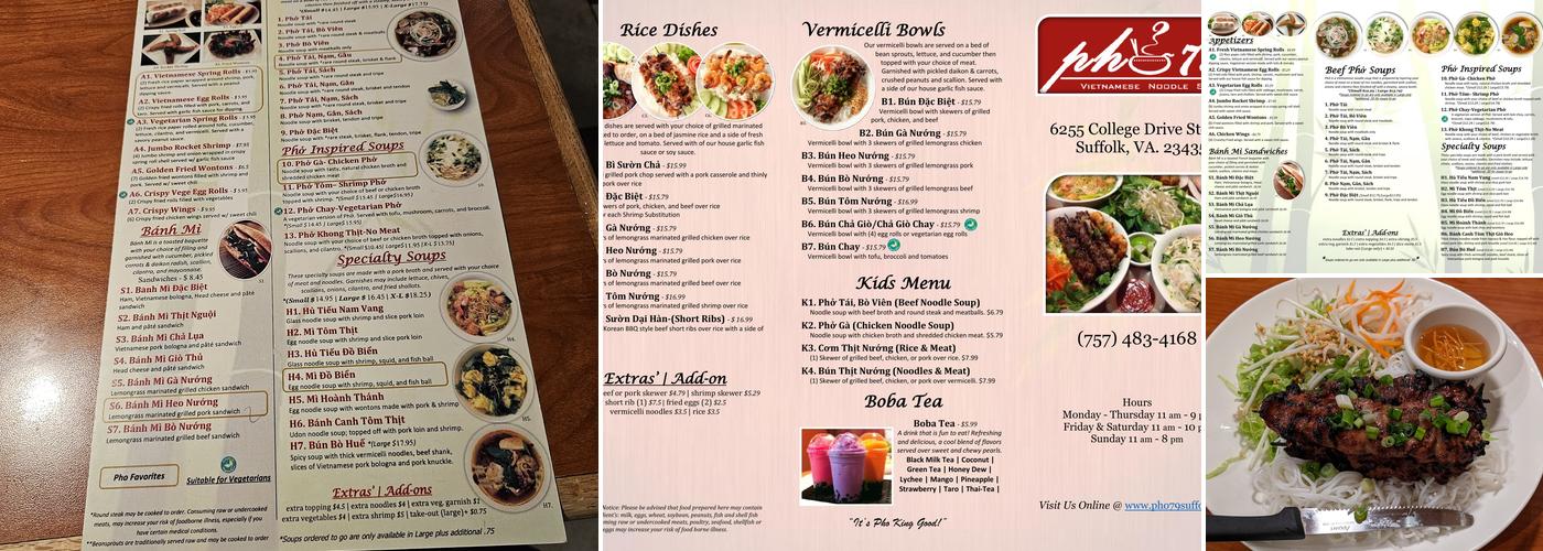 Pho 79 Menu