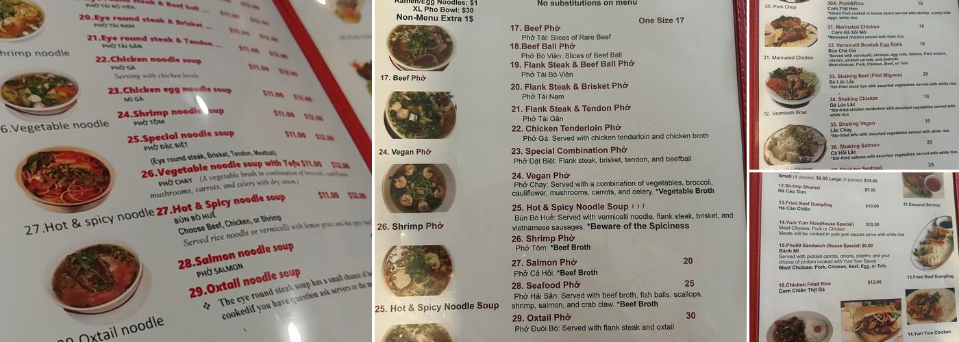 Pho 99 Menu