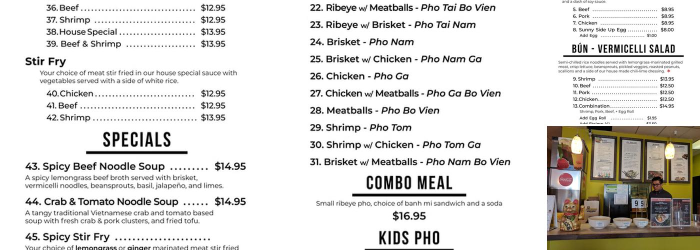 Phở 9 Menu