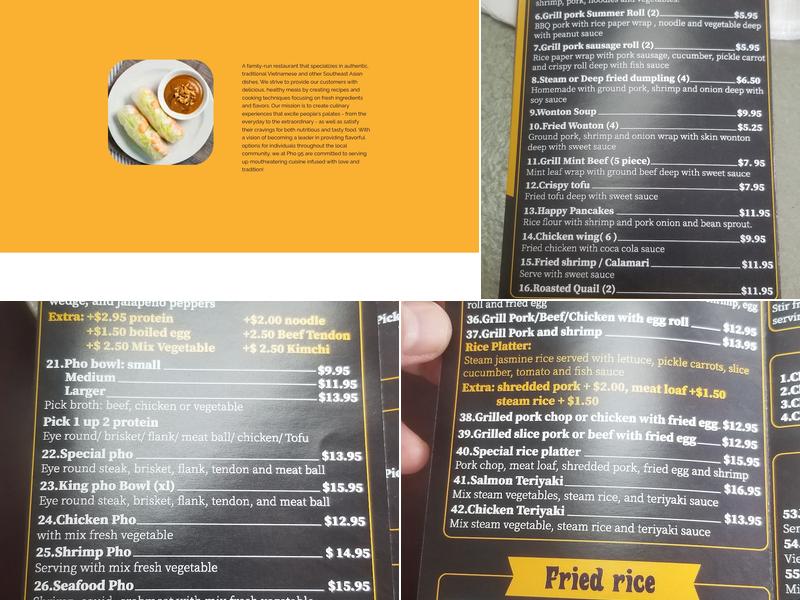 Pho 95 Vietnamese cuisine Menu