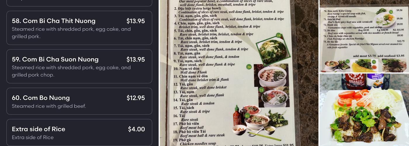 Phở 99 Vietnamese Restaurant Menu