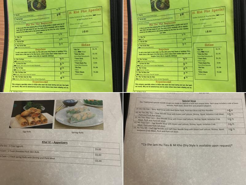 Phở 99 Menu