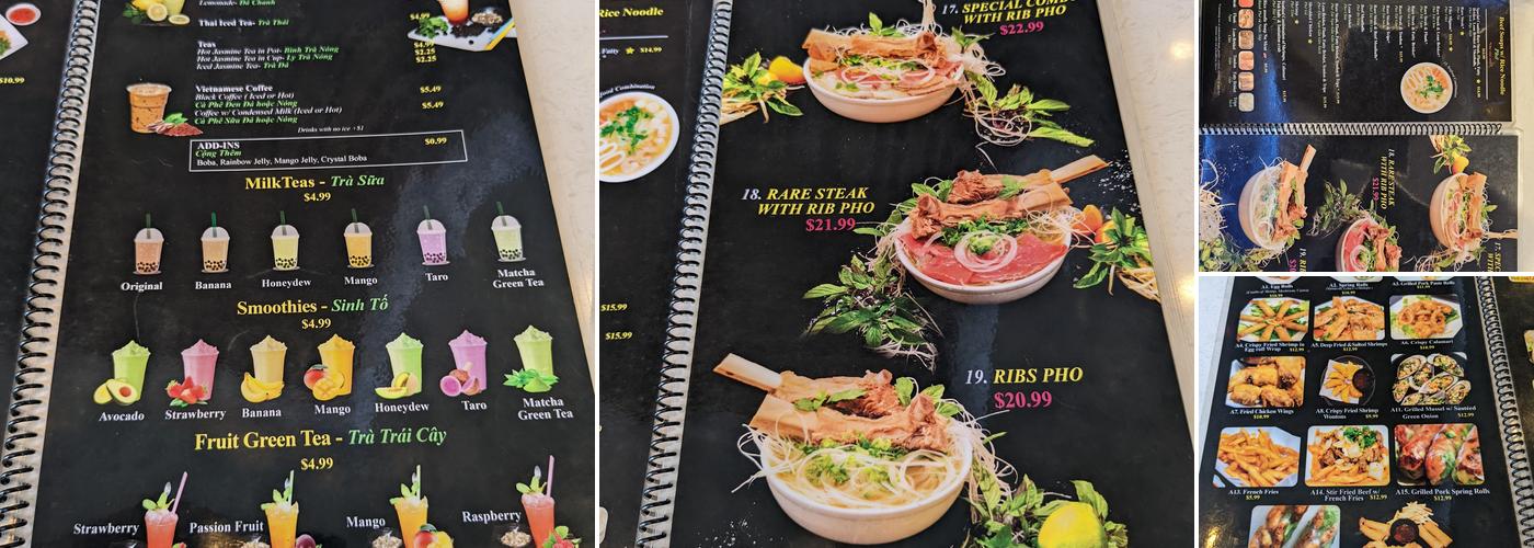 Pho Anh Menu