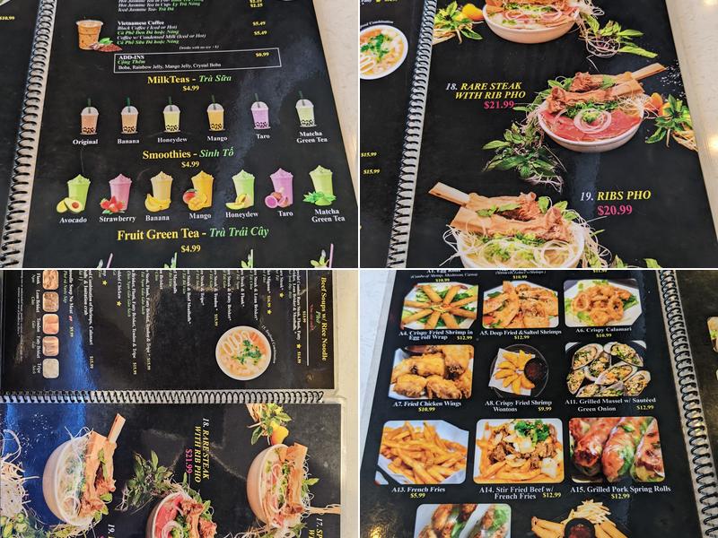 Pho Anh Menu