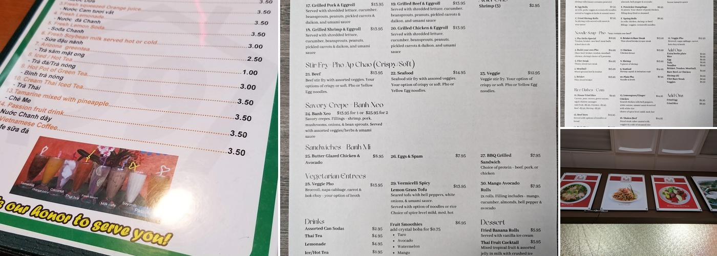 PHO HELLO Menu