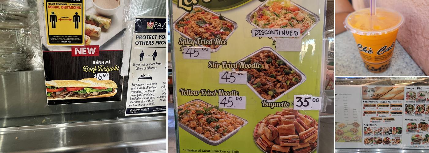 Phở Bánh Mì Chè Cali Menu