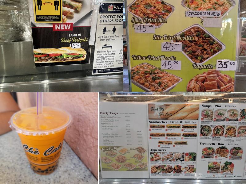 Phở Bánh Mì Chè Cali Menu