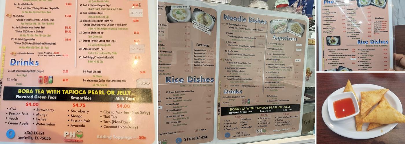 Pho Beef Noodle & Grill Menu