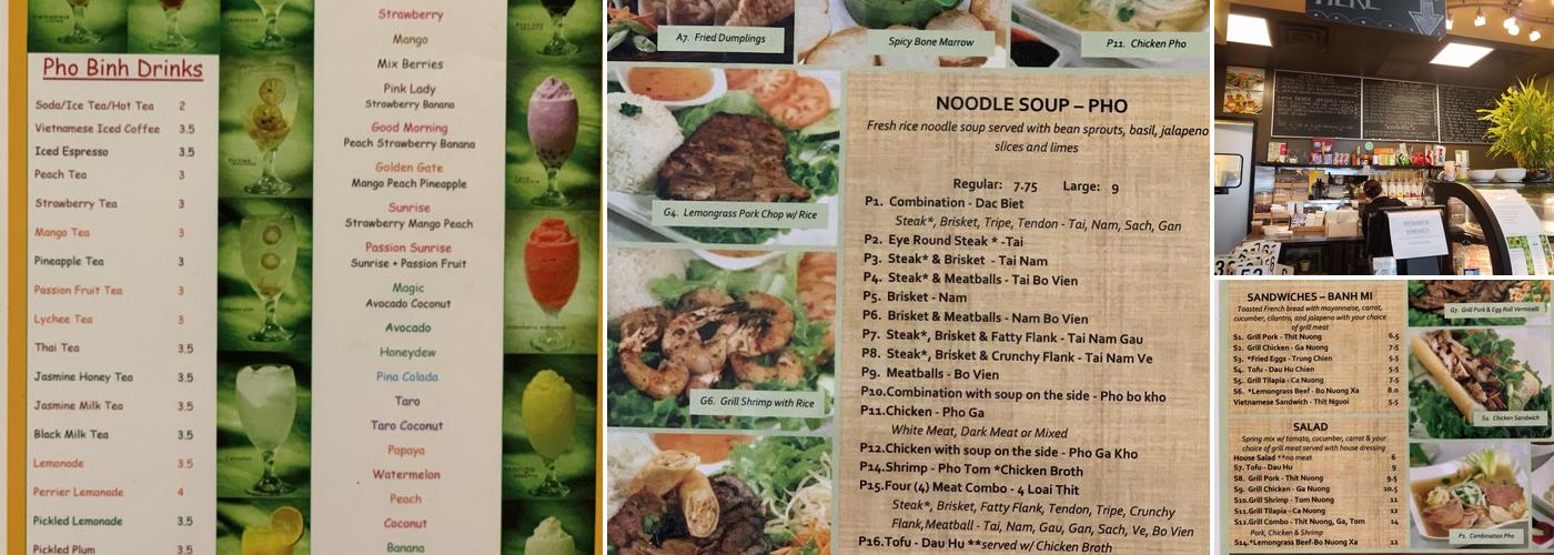 Phở Binh Menu