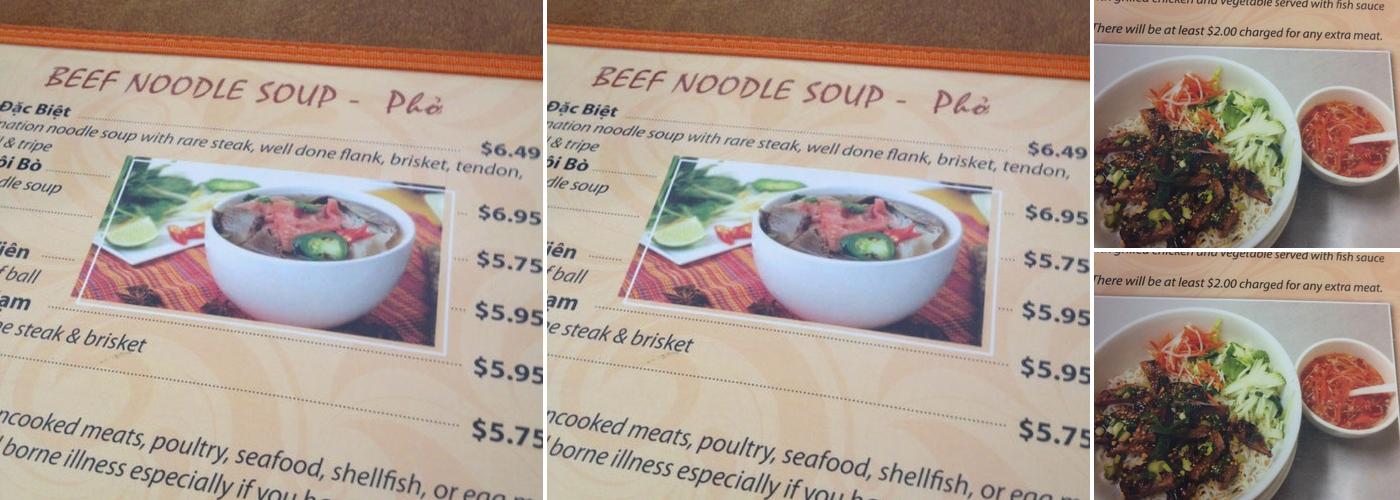 Phở Nha Trang Menu
