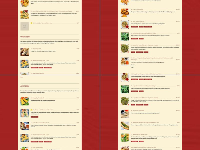 Phở Boca Menu