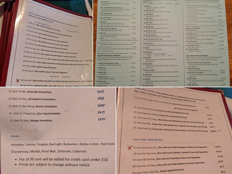 Phở Bothell Menu