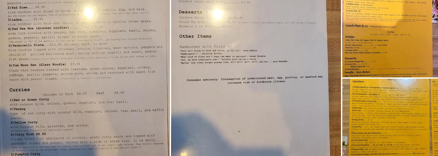 Phở Bowl Menu