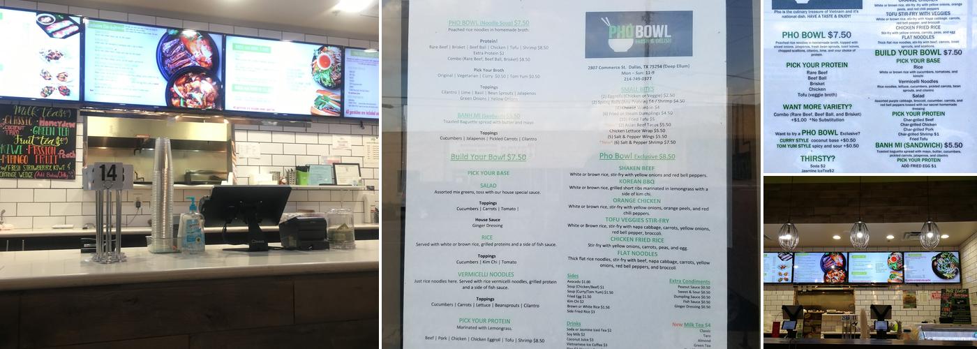 Phở Bowl Menu