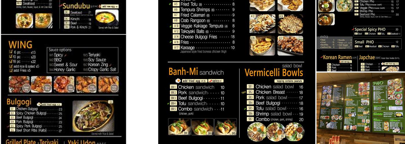 PHO BOX Menu