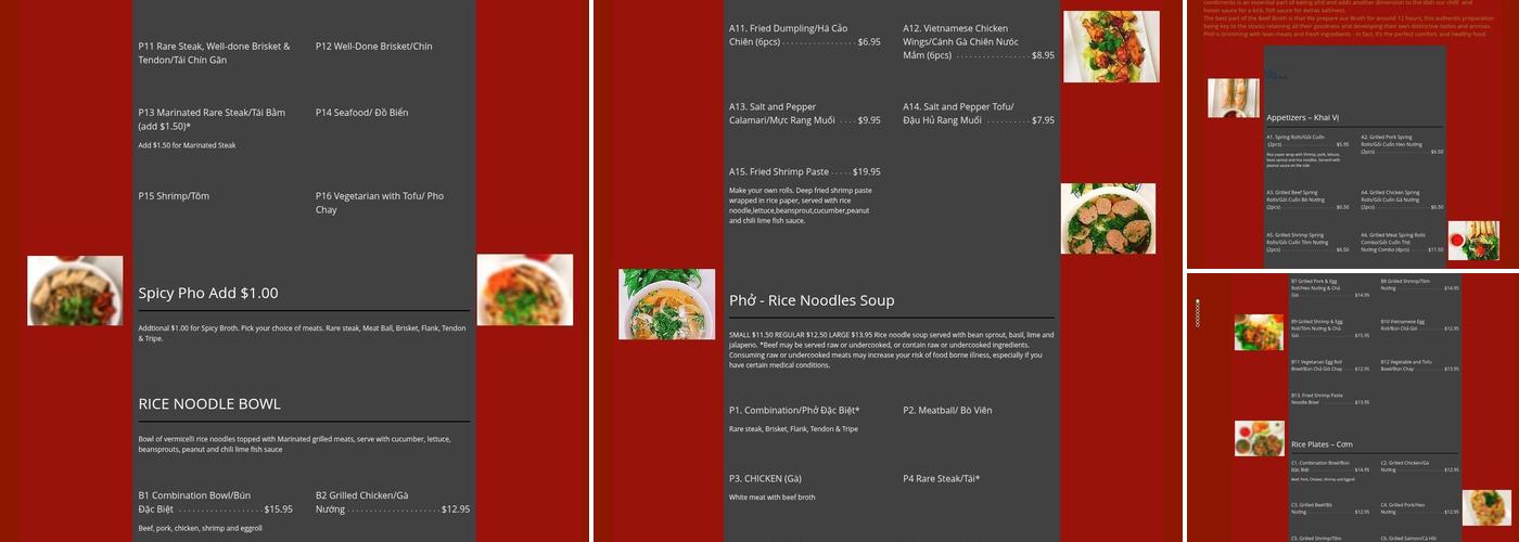 Pho Broadway Menu