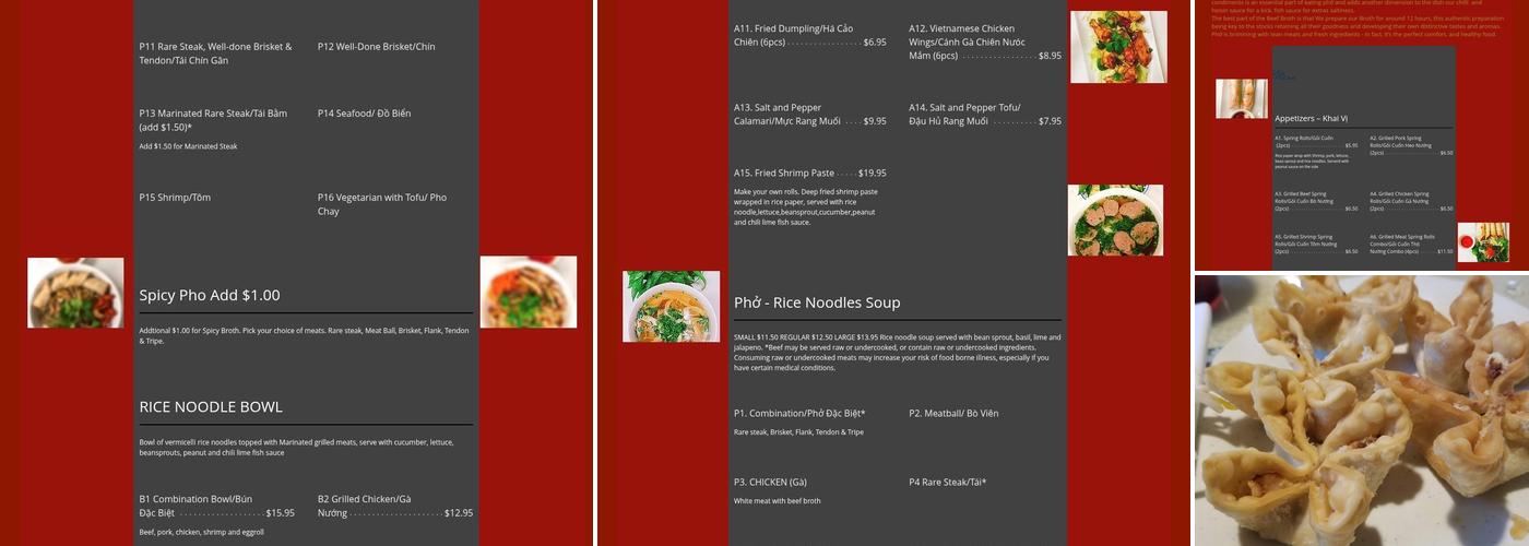 Pho Broadway Menu
