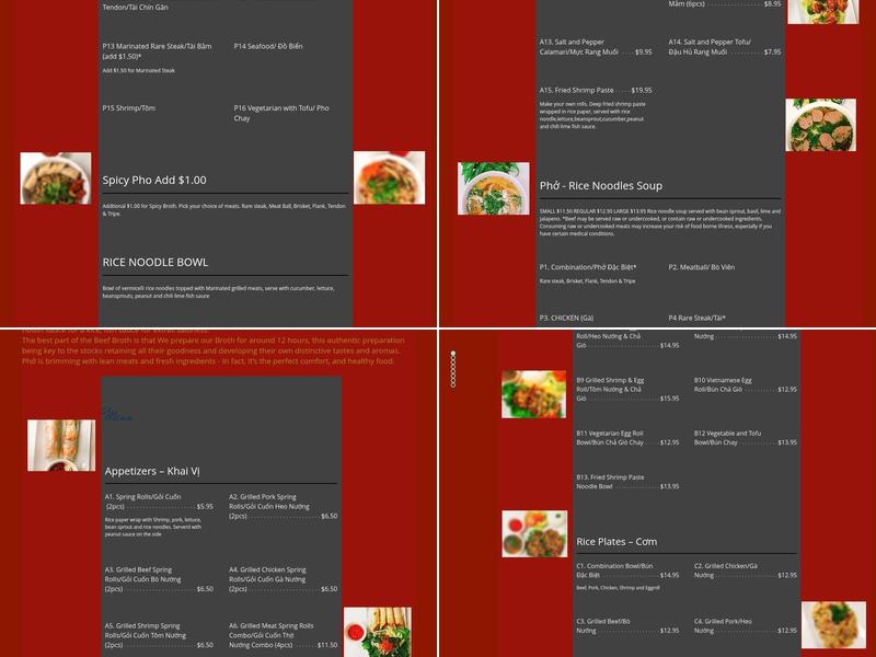 Pho Broadway Menu