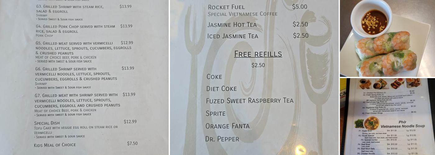 Phở C & C Menu