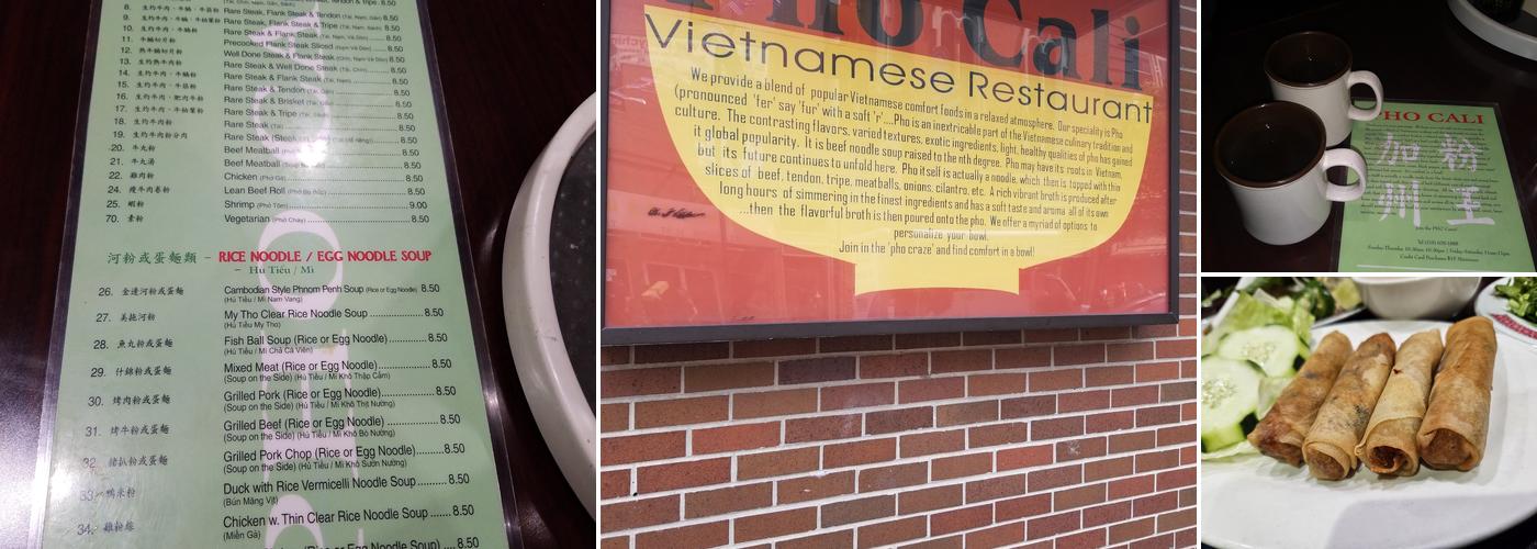Pho Cali Menu