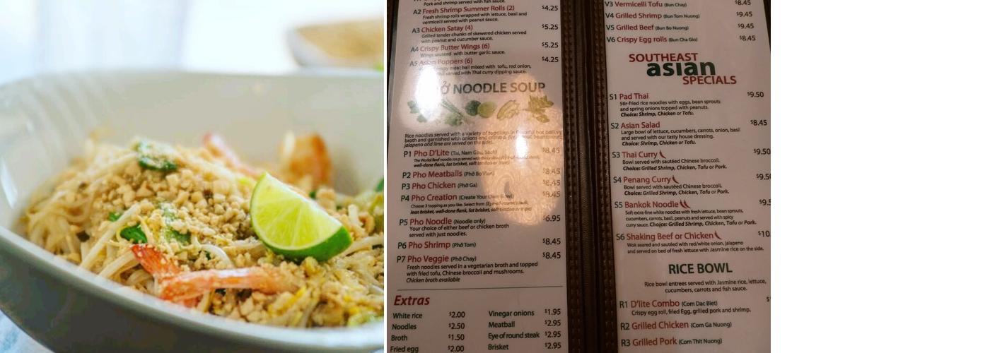 Pho D'lite Menu
