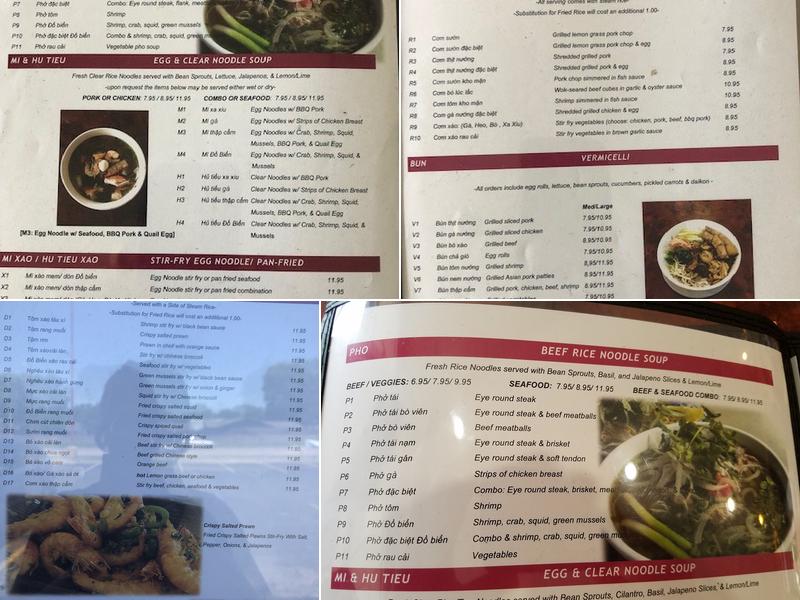 Pho Da Cao Menu