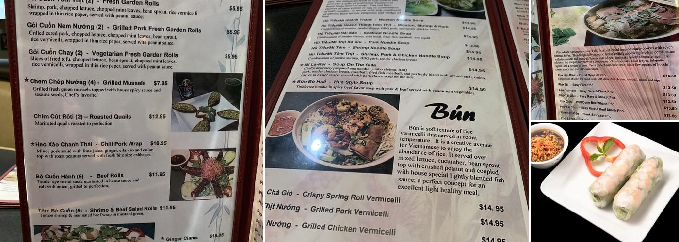 Pho Dalat Authentic Vietnamese Restaurant Menu