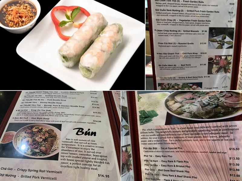 Pho Dalat Authentic Vietnamese Restaurant Menu