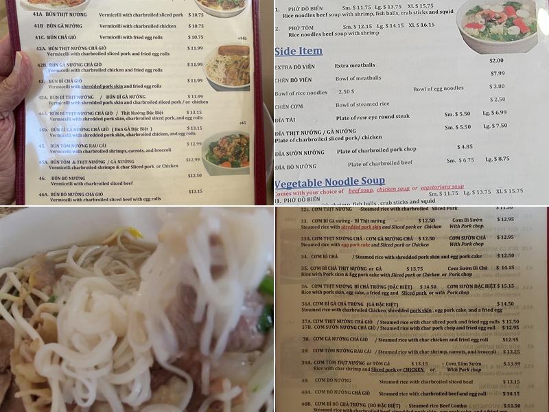 Pho Dan Menu