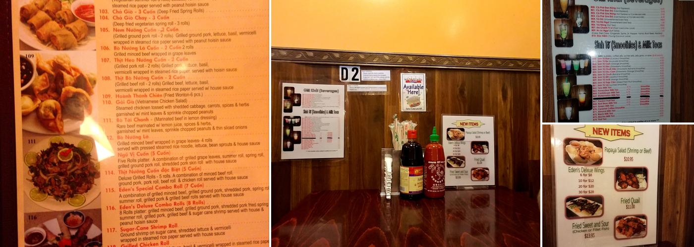 Pho Eden Menu