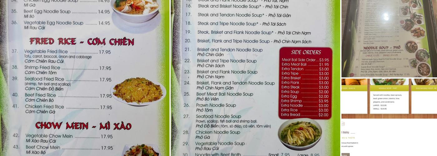 Phở Ever Menu
