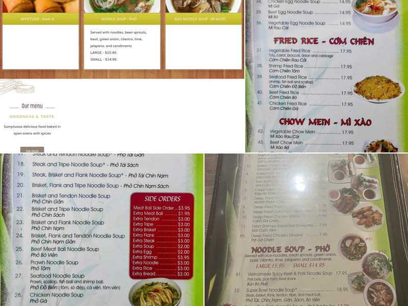Phở Ever Menu