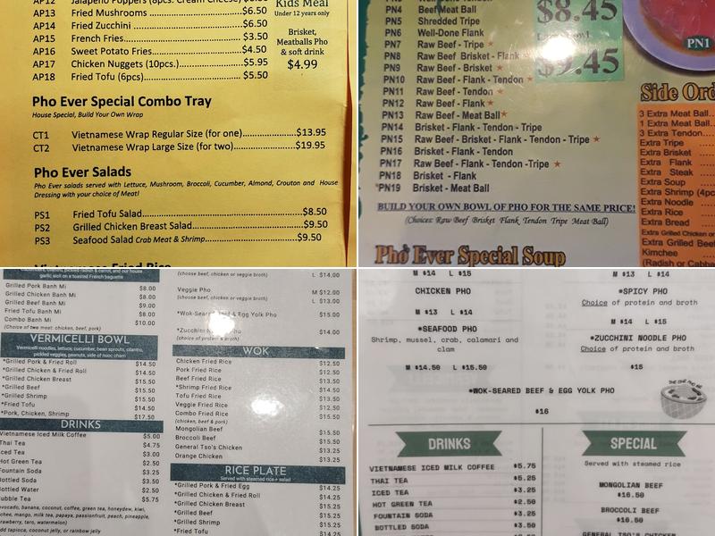 Pho&Mi Menu