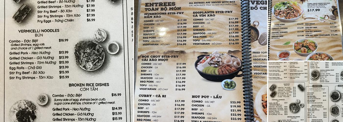 Phở Fusion & Grill Menu