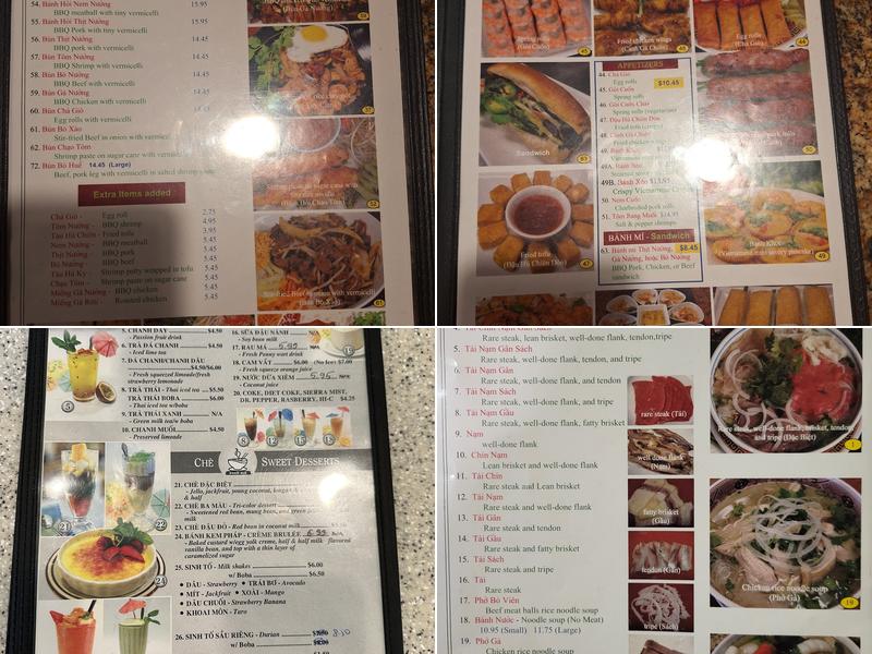 Phở Hà Menu