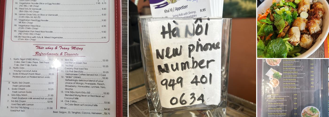 Pho Ha Noi Menu