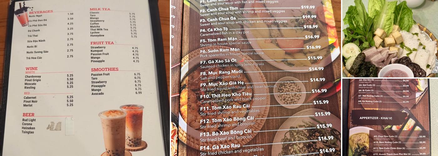 Pho Ha Tien Menu