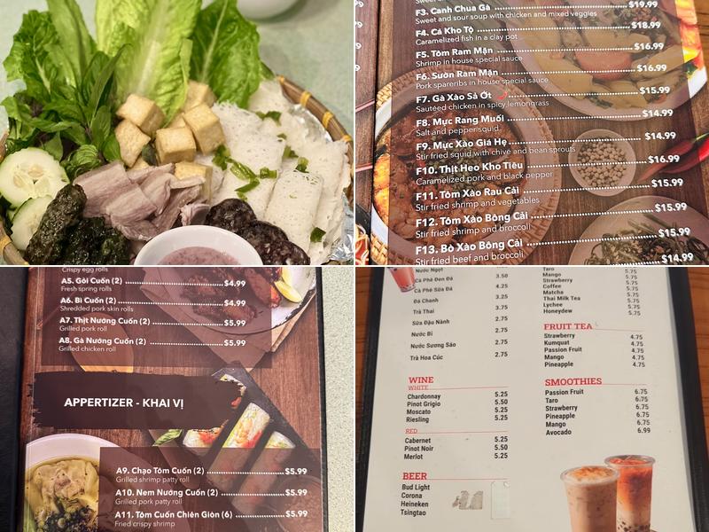 Pho Ha Tien Menu