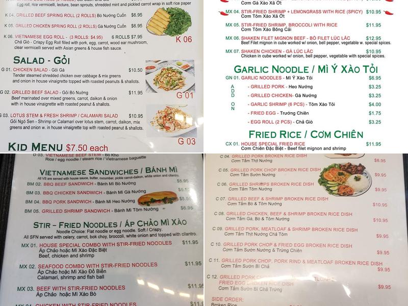 Phở House & Grill Menu
