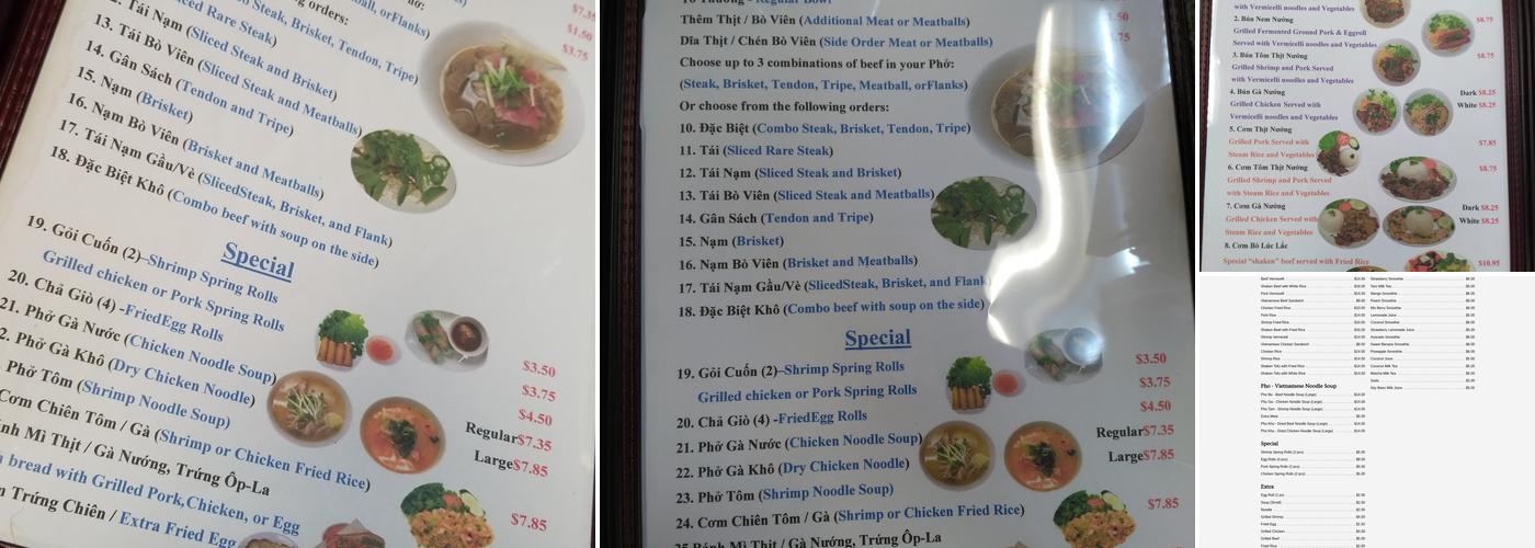 Pho Houston Menu