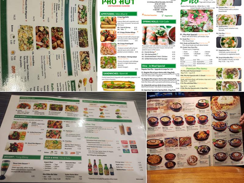 Phở Hut Menu