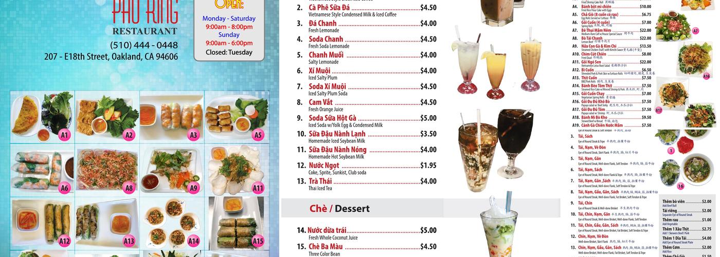 Pho King Menu