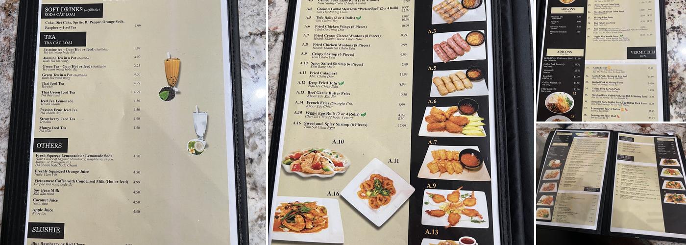 Pho Rex Menu