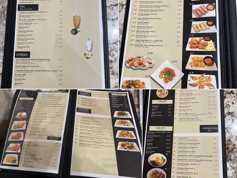 Pho Rex Menu