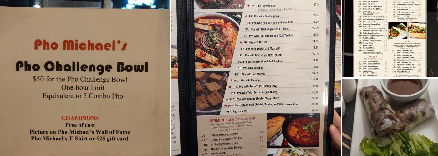 Pho Michael Menu