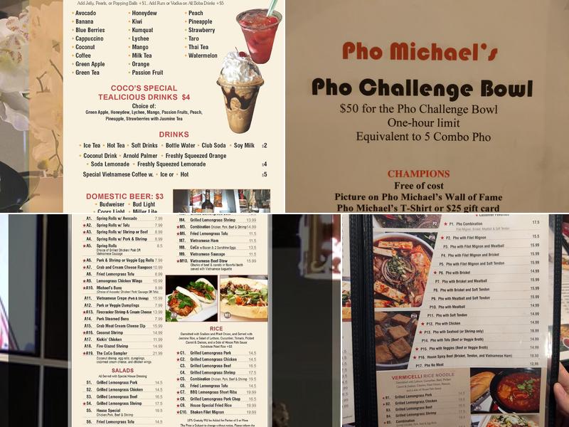 Pho Michael Menu
