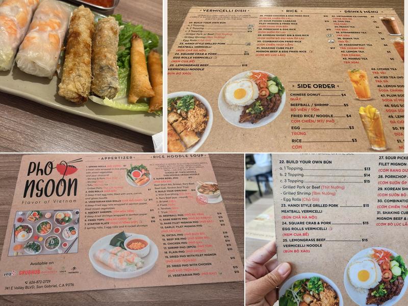 Pho Ngoon Menu