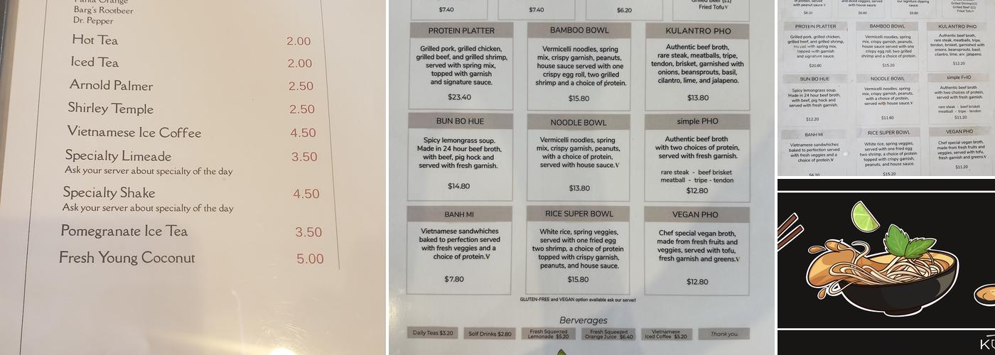 Bamboo by Kulantro Menu