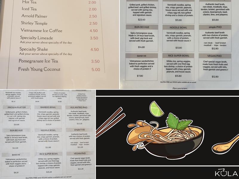 Bamboo by Kulantro Menu