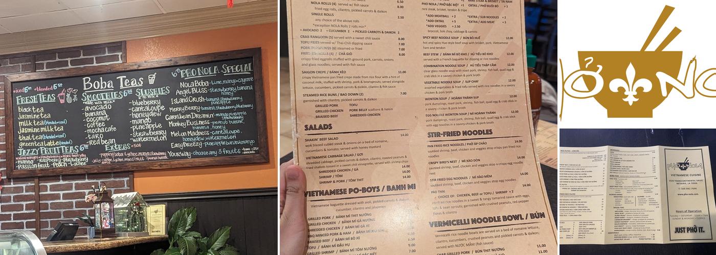 Phở NOLA Menu
